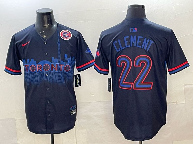 Men 2025 Nike Toronto Blue Jays #22 Clement Blue Game MLB Jersey 09